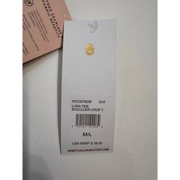 NWT Spiritual Gangster Luna One Shoulder Crop Top Lined Women's Size M/L Yellow - Picture 5 of 5